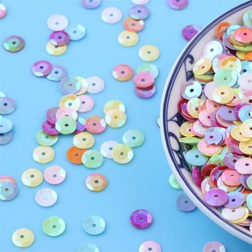 10g Multi Size 4mm 5mm 6mm Sequin PVC Round Cup Sequins Paillettes Sewing Wedding Crafts Women Garments Accessories