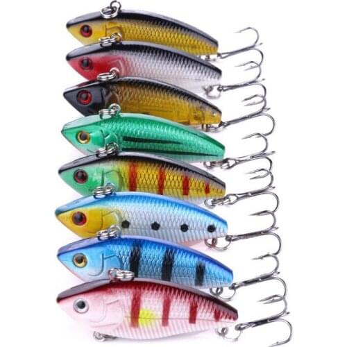 16pcs 5CM 6G 8#japan hooks fishing baits VIB Plastic Hard Fishing Lures(ZD039) Crank freshwater pike bass pesca fishing tackles