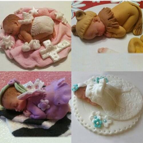 3D Fondant Silicone Mold Sleeping Baby Cake Decorating Tools Chocolate soap mold Party baking tools T0622