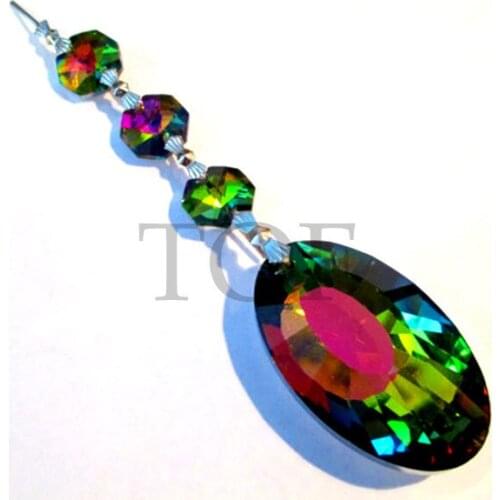 5 MultiColor 50mm Vitrail Rainbow Chandelier Crystal Prisms Pendant