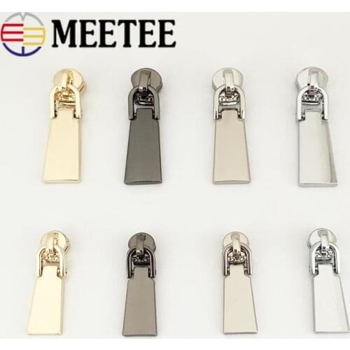 5pcs Meetee Detachable 3# 5# Metal Zipper Sliders For Metal Zippers Spring Lock Zipper Head Zip Repair Kits DIY Accessories