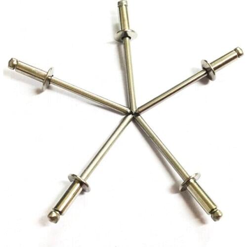 5pcs M6.4 half stainless steel open rivet flat round head blind rivets 10mm~16mm length