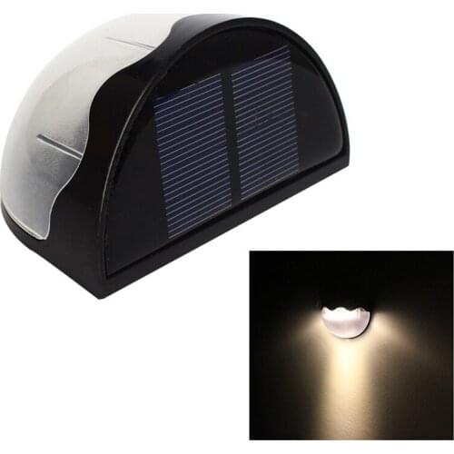 Solar Powered 6 LED Wall Fence Light Outdoor Garden Courtyard Stairs Lamp Household Practical Lighting Warm Light