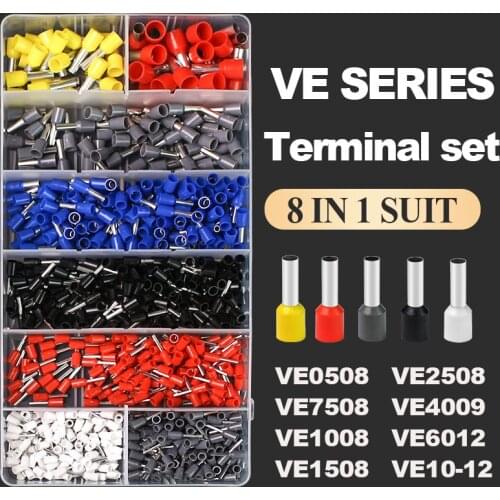 800/1200/1800pcs/box Tubular terminal wire connection terminal TAB2.8 4.8 6.3 plug spring terminal boxed terminal set