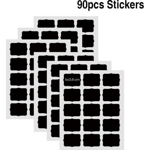 90pcs Kitchen Label Stickers Waterproof Jars Sticker Spice Sticker Organizer Storage Bottles Chalkboard Labels Tag Wall Stickers