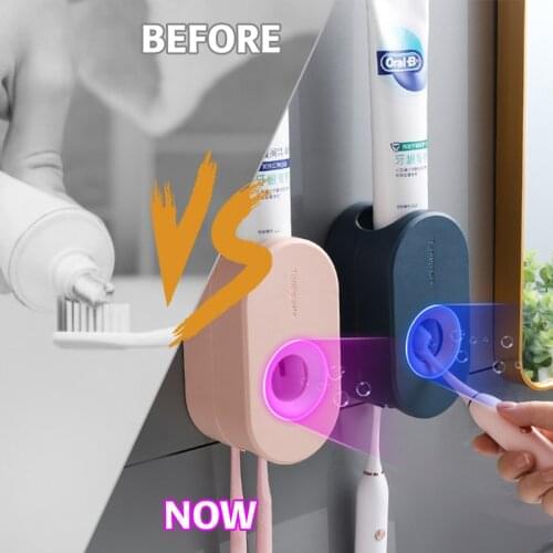 Automatic Toothpaste Dispenser Bathroom Accessories For Bathroom Wall-mounted Toothbrush Rack Toothpaste Squeezer For Home