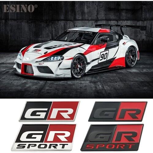 Car Styling Gazoo Racing GR GR MN 3D Car Front Grill Zinc Alloy Badge Adhensive Metal Emblem Decal for Toyota Supra AE86 GT86