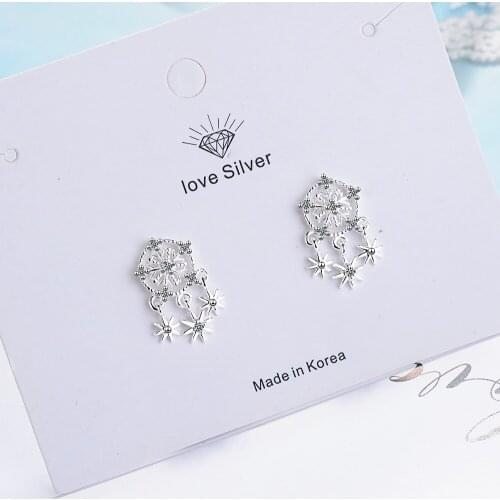 Free shipping fashion silver earrings trend ladies earrings geometric snowflake earrings creative jewelry