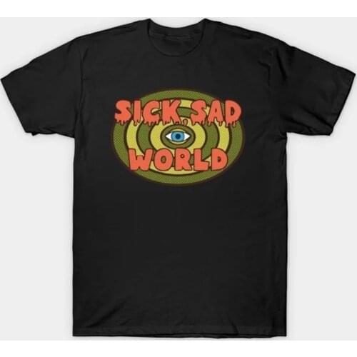 Sick Sad World Funny Graphic Tees Eye Print Vitnage Shirts Unisex Men Women Plus Size Cotton Top Short Sleeve Tumblr T shirt