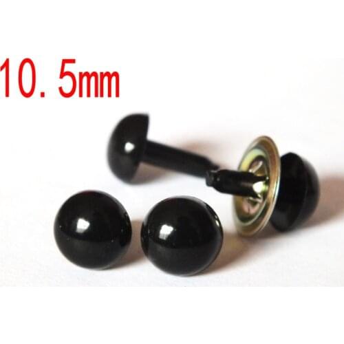 100pcs/lot Black Plastic Safety Eyes (10.5mm) x 50 pairs Bear Making