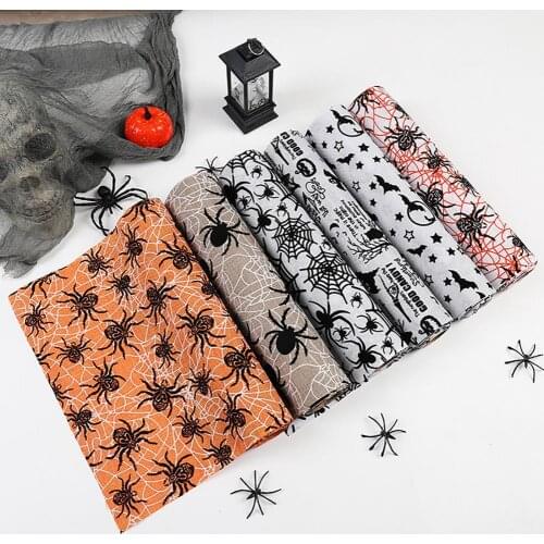 Hallowen Spider Tablecloth Black Fabric Cobweb Fireplace Cover Table Runner for Halloween Home Event Party Decoration Props