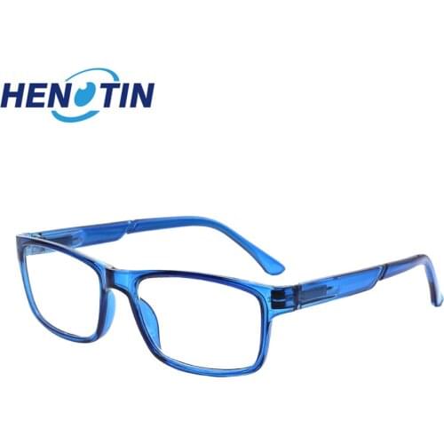 Henotin Unisex Rectangular Reading Glasses Plastic Frame Spring Hinge (Optional in 5 Colors)