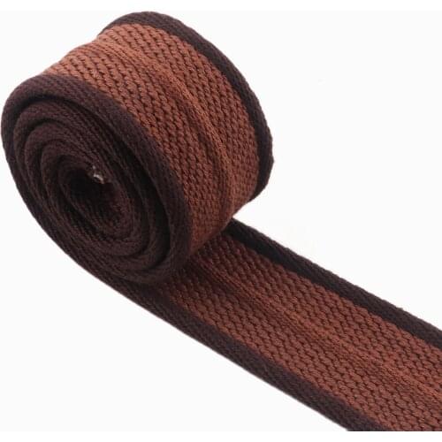 1.5" brown stripe strong webbing soft Cotton Webbing Polyester Canvas for Handbag Leash Strap Backpacks garment Belt accessories