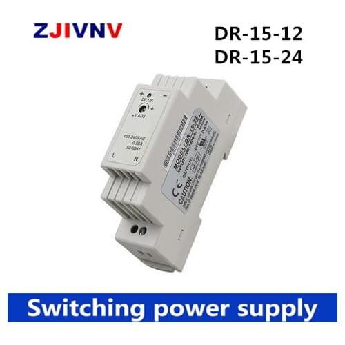 DR-15-12 24V 15W ac to dc Din rail mounted Power supply 12V 24V Din rail switching power supply single output