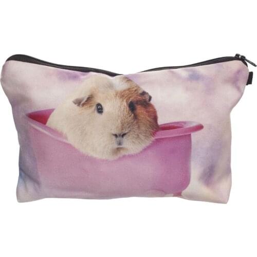 Hamster Cosmetic Bag Print Women Brand makeup bags Cute bag headset candy Cosmetic printing Collection Casual men zipper letter