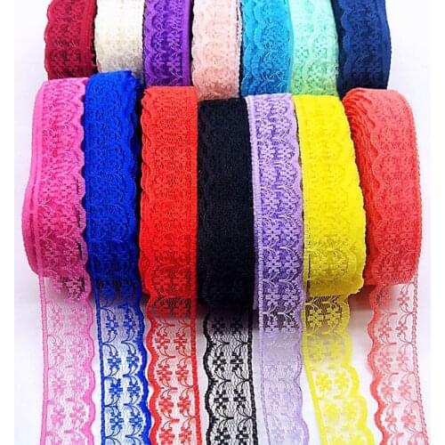 9 m /2.2 cm lace ribbon DIY handmade material headdress hair bow mesh hollow clothing accessories non-elastic 22mm Bud silk