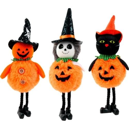 Halloween Doll Decorations Witch Pumpkin Ghost Witch Black Cat Pendant Childrens Gifts Halloween Party Home Decoration