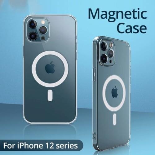 Magnectic phone Case For iPhone 12 Pro Max 12 mini Case Wireless Charging Shockproof Protective clear TPU Case For iPhone 12