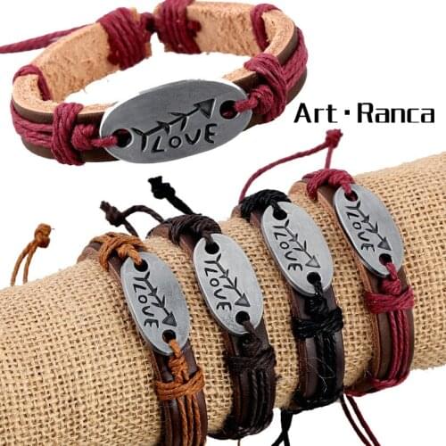 Fashion fishbone cat love alloy Leather Bracelet mens and womens Bracelets