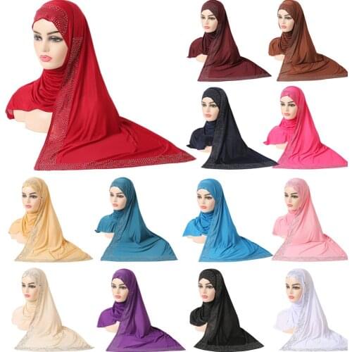 Muslim Women Instant Hijab Head Wrap Islamic Headscarf Shawl One Piece Amira Cap Prayer Hat Turban Scarf Arab Bandanas Ramadan