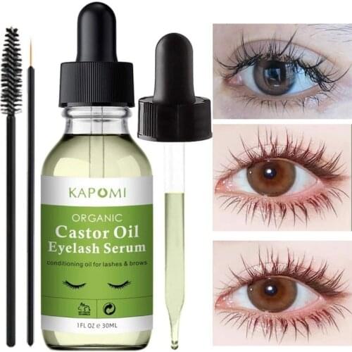 Natural Castor Oil Eyelashes Growth Essential Oil Hair Eyebrow Growth Prevent Skin Aging Organic Serum Fast Growth Liquid