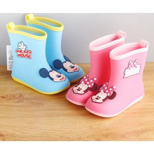 Disney four seasons rain boots children girls overshoes water rubber boots in the big childrens shors