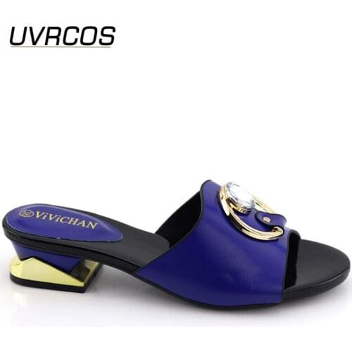 Latest Design Fashion Lady Summer Autumn Daily Shoes 4 Cm 2021 Special Arrivals Wedding Royal Blue Color Nigeriain Party Pumps