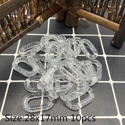 New 28x17mm 10pcs Acrylic Transparent Beads Earrings Necklace Accessories Beads For Jewelry Making DIY Accessories Wholesale