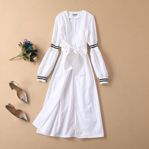 2020 New Arrival Luxury Runway Designer High Quality Fashion Street Dress Women Sexy Deep V Open Fork Ladies Club Party Vestidos