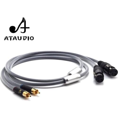 One pair ATAUDIO Hifi 2 RCA Male to 2 XLR Female Audio Cable High Quality Dual RCA to Dual XLR Cable