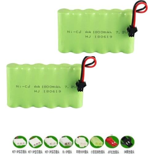 7.2v 1800mah NI-CD Rechargeable AA Battery for RC car ship robot truck lighting facilities toys battery 7.2 v AA 1800 mah nimh