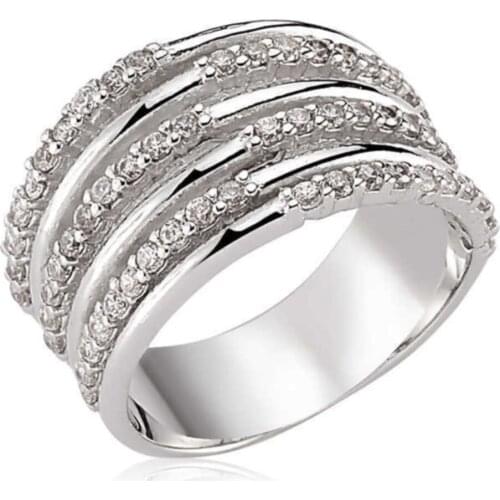 Silver Row Cubic Zirconia Ring