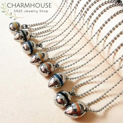 Titanium Necklaces For Man Women Geometric Perfume Pendant & Necklace Bead Chains Collier Couples Jewelry Accesories Bijoux