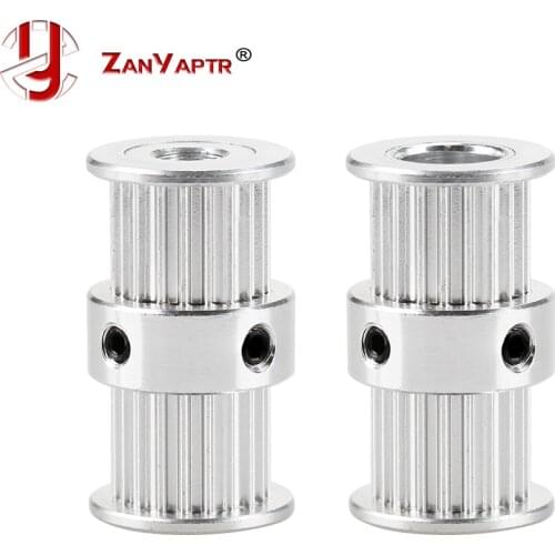 3D printer Ultimaker 2 GT2 Timing Driving Pulley 20Teeth Bore 5 / 8mm Double Head Gear Alumium teeth for GT2 belt width 6mm