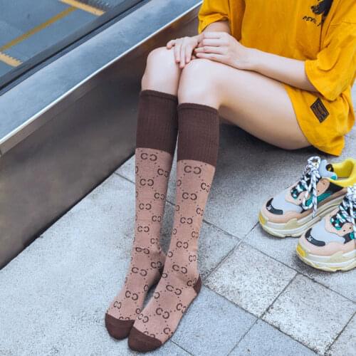 High tube socks womens seasons retro tube womens socks Europe and the United States street personality tide socks
