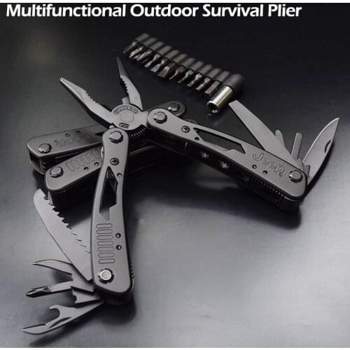 High Quality Outdoor Survival Multifunction Plier Stainless Tungsten Alloy Pocket Multi tools Knife Camping Kit