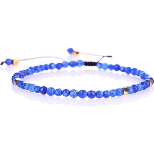 ZV Crystal Bracelet Jewelry For Women Blue Beads Agate Tiger Eye Couple Natural Stone Chain Natural Lapis Party Gift wholesale