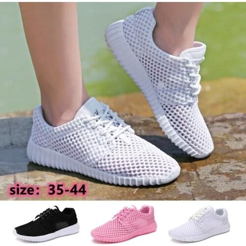 Fashion Womens Mesh Casual Shoes Breathable Lightweight Casual Sneakers Soft Soles Lace-up Couples Tennis Shoes
