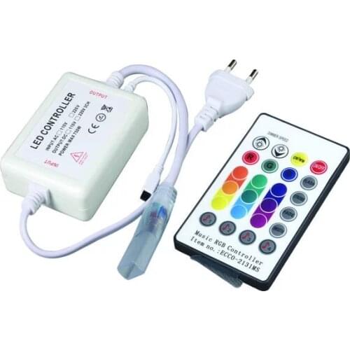 10pcs AC110V 220V 3Channel 750W 24 keys LED IR Music RGB Remote Controller For High voltage LED strip SMD 5050 3528 led light