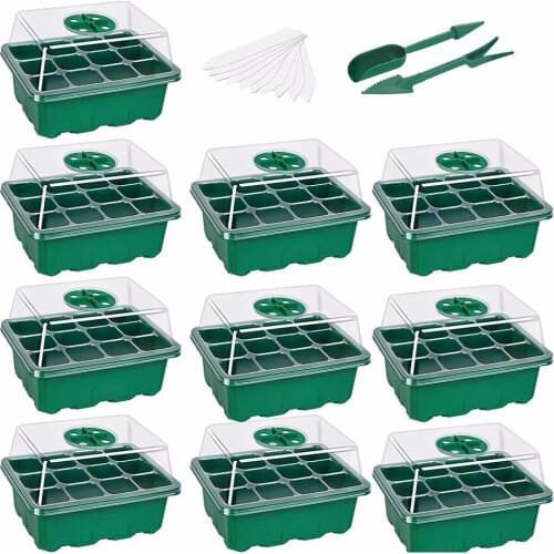 10pcs Garden Nursery Seedling Plant Germination Box Planting Seed Starter Tray Kit Grow Box Propagation for Gardening