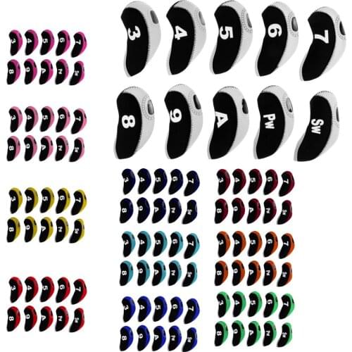 10pcs/pack Golf Club head Wedge Iron Cover Golf Head Covers Protective Set Dirtproof Durable Golf Club Protectoive Case