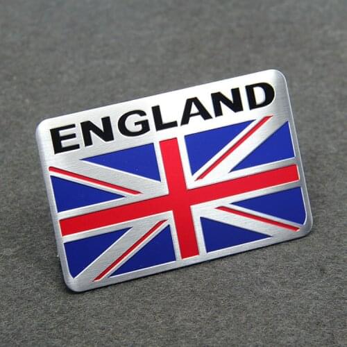 2pcs UK England Flag Aluminum Car Emblem Decal Sticker For Jeep Bmw Fiat VW Ford Audi Honda Toyota etc