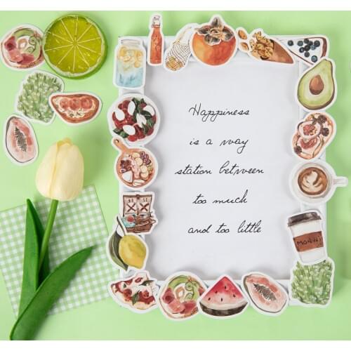 46pcs Kawaii Cute Stickers Bullet Journal Picnic Series Diary Planner Lifelog DIY Scrapbooking Sticky Lovely Stationery Sticker