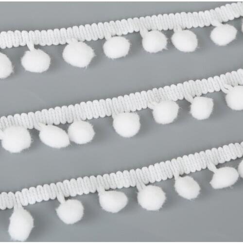 5 Yard White Pom Pom Ball Lace 5mm 10mm Pompom Trim Ball Fringe Ribbon For Sewing Decoration DIY Handmade Accessory