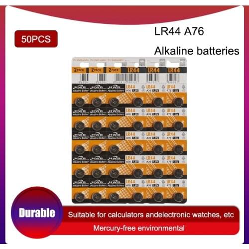 50pcs For Maxell LR44 A76 AG13 0%Hg SR1154 357 LR 44 1.5V Alkaline Cell battery For calculator 0%Hg