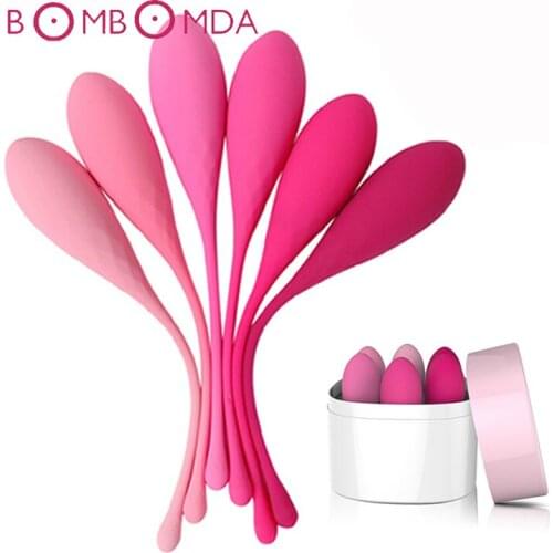 6pcs Safe Silicone Smart Kegel Balls Ben Wa Ball Vagina Tighting Exercise Machine Vibrators Vagina Geisha Ball Sex Toy for Women