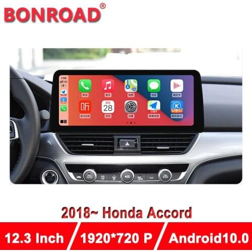 Bonroad 12.3“ Android 10.0 Car Multimedia Player Navigation For Honda Accord 10 2018 - 2021 Auto Radio Screen Carplay 4G LTE