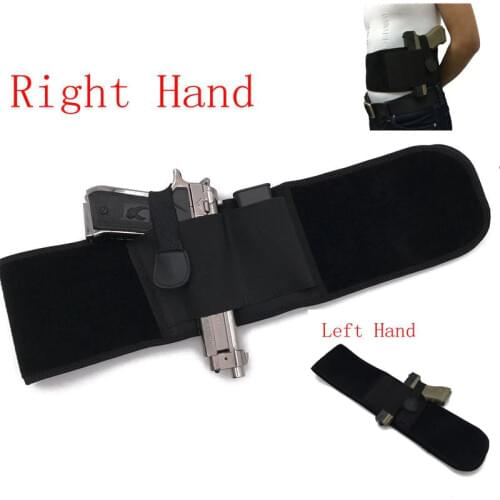 Right or Left Hand Elastic Belly Band Pistol Gun Holster For Glock 17/Colt 1911/HK usp compact / P226 /Beretta Waist cover