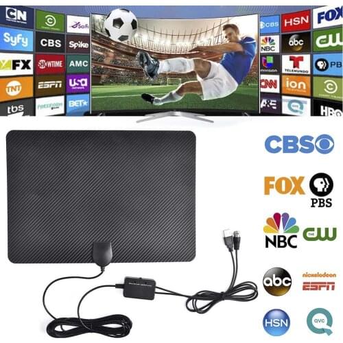 HDTV Antenna With 4m Cable Multi-directional Capability Indoor Amplified Digital TV Antenna ATSC Cable Support All Television