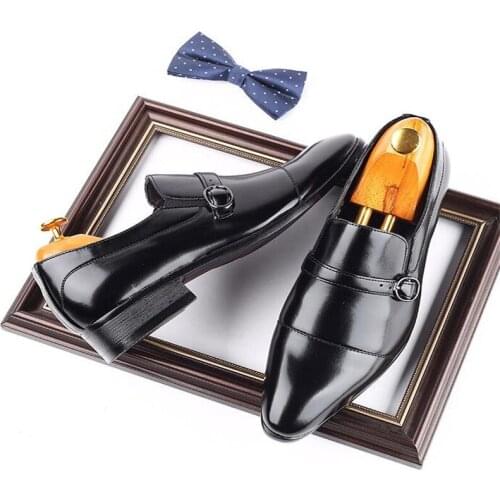 HULINGMEI Mens Leather Shoes